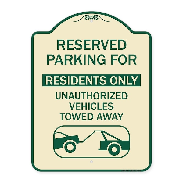 Reserved Parking Reserved Parking for Residents Only Unauthorized Vehicles Towed Away, TG-1824-23042